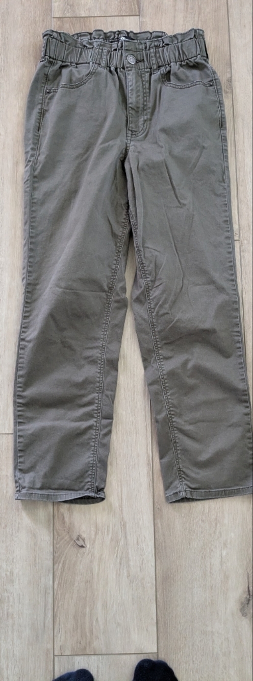 Express Olive High-Rise Paperbag Ankle Pants